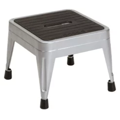 1-Step Grey Metal Step Stool