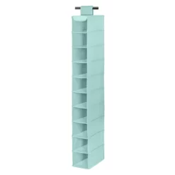 10-Pair Hanging Shoe Organizer, Aqua
