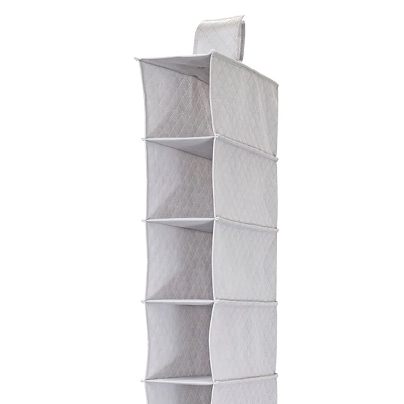 10-Shelf Hanging Closet Organizer, Grey 2 10-Shelf Hanging Closet Organizer, Grey - Image 2