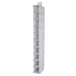10-Shelf Hanging Closet Organizer, Grey
