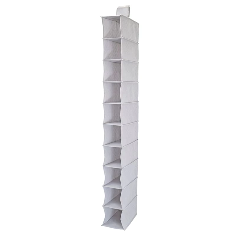 10-Shelf Hanging Closet Organizer, Grey 1 10-Shelf Hanging Closet Organizer, Grey