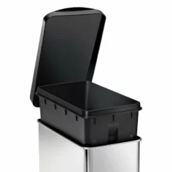 10L (2.6 Gal) Profile Step Can Brushed Stainless Steel With Black Plastic Lid 9 10L (2.6 Gal) Profile Step Can Brushed Stainless Steel With Black Plastic Lid -Storage Sales Store 10l 2.6 gal profile step can brushed stainless steel with black plastic lid 2