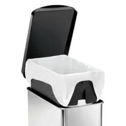 10L (2.6 Gal) Profile Step Can Brushed Stainless Steel With Black Plastic Lid 10 10L (2.6 Gal) Profile Step Can Brushed Stainless Steel With Black Plastic Lid -Storage Sales Store 10l 2.6 gal profile step can brushed stainless steel with black plastic lid 3