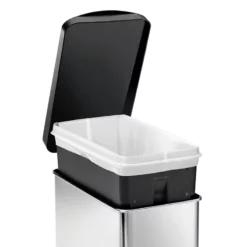 10L (2.6 Gal) Profile Step Can Brushed Stainless Steel With Black Plastic Lid 11 10L (2.6 Gal) Profile Step Can Brushed Stainless Steel With Black Plastic Lid -Storage Sales Store 10l 2.6 gal profile step can brushed stainless steel with black plastic lid 4