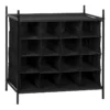 16-Compartment Black Stackable Storage Rack