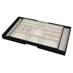 18-Compartment Expandable Jewelry Organizer, Black Velvet