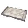 18-Compartment Expandable Jewelry Organizer, Grey Velvet