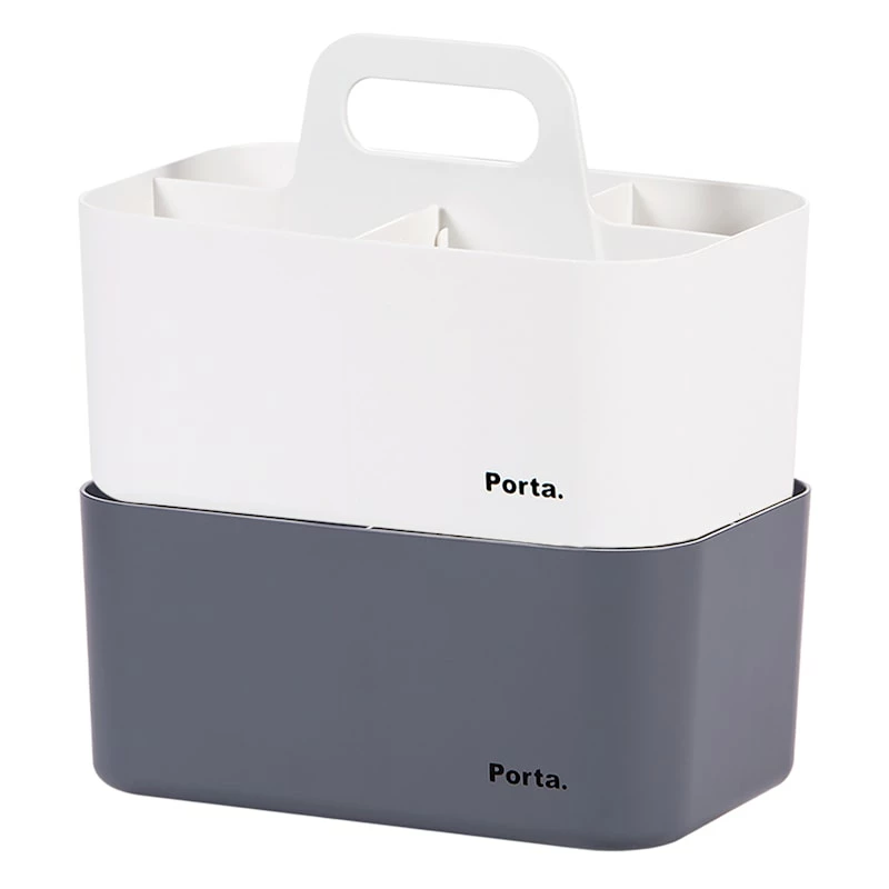 2-Pack Porta Compact Organizer, White & Grey 1 2-Pack Porta Compact Organizer, White & Grey