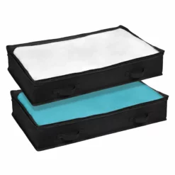 2-Pack Under The Bed Chest Organizer, Black