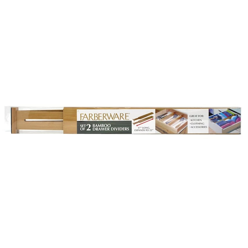 2-Piece Bamboo Wood Divider Drawer Organizer 2 2-Piece Bamboo Wood Divider Drawer Organizer - Image 2