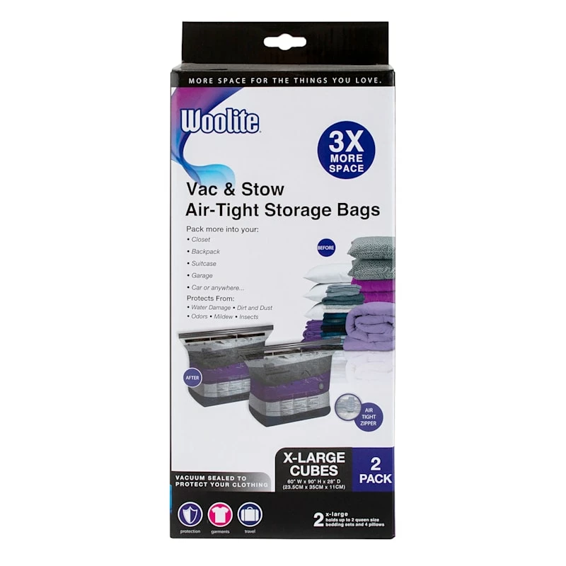 2-Piece Cube Vacuum Storage Bags, Extra Large 1 2-Piece Cube Vacuum Storage Bags, Extra Large