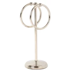 2-Ring Spheres Satin Nickel Fingertip Towel Stand