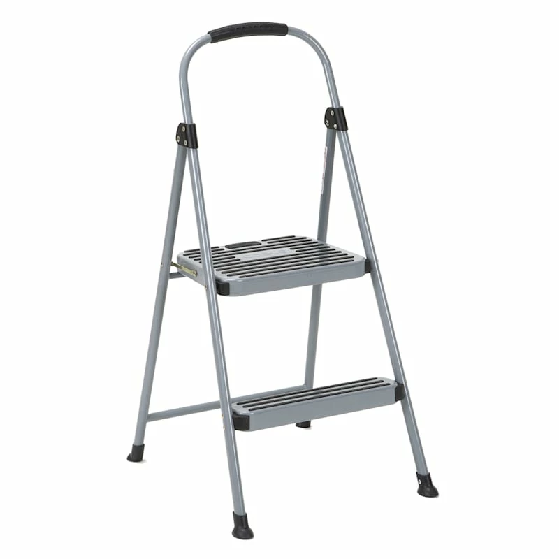 2-Step Grey Metal Folding Step Ladder 1 2-Step Grey Metal Folding Step Ladder