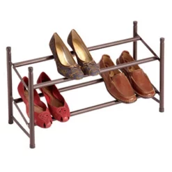 2-Tier Standing Shoe Rack, Bronze