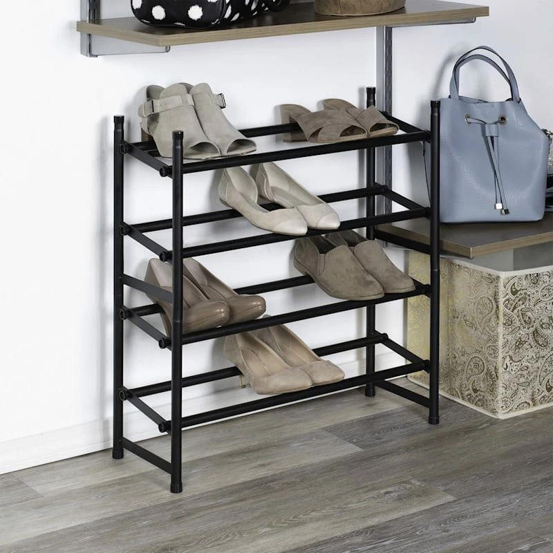 2-Tier Standing Shoe Rack, Mount Black 4 2-Tier Standing Shoe Rack, Mount Black - Image 4