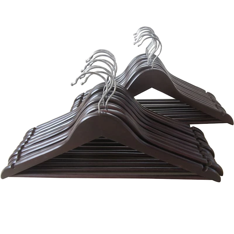 20-Piece Wood Suit Hanger, Espresso 2 20-Piece Wood Suit Hanger, Espresso - Image 2