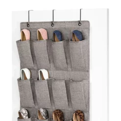 24-Pocket Over The Door Shoe Bag, Black Herringbone 10 24-Pocket Over The Door Shoe Bag, Black Herringbone -Storage Sales Store 24 pocket over the door shoe bag black herringbone 4