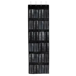 24-Pocket Over The Door Shoe Organizer, Black
