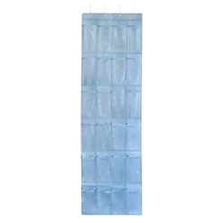 24-Pocket Over The Door Shoe Organizer, Blue