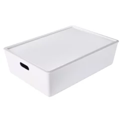 26l Lisse White Bin With Lid