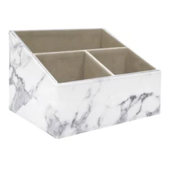 3-Compartment Marbled Desk Organizer, Large