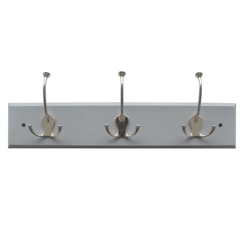 3-Hook Triple Wall Hanger, Grey 1 3-Hook Triple Wall Hanger, Grey