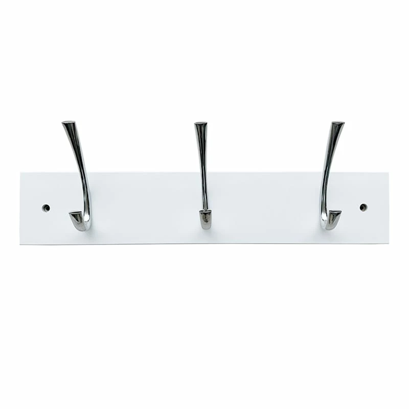 3-Hook White Modern Wall Hanger 1 3-Hook White Modern Wall Hanger