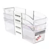 3-Piece Clear Narrow Home Storage Bin Set