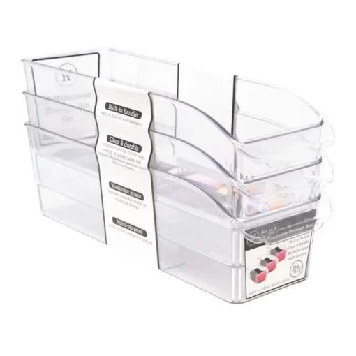3-Piece Clear Narrow Home Storage Bin Set 7 3-Piece Clear Narrow Home Storage Bin Set -Storage Sales Store 3 piece clear narrow home storage bin set