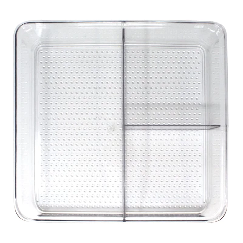 3-Section Clear Storage Bin, Large 1 3-Section Clear Storage Bin, Large