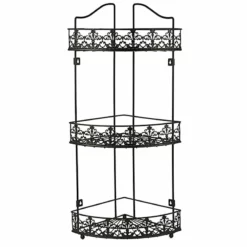 3-Tier Bronze Metal Corner Rack