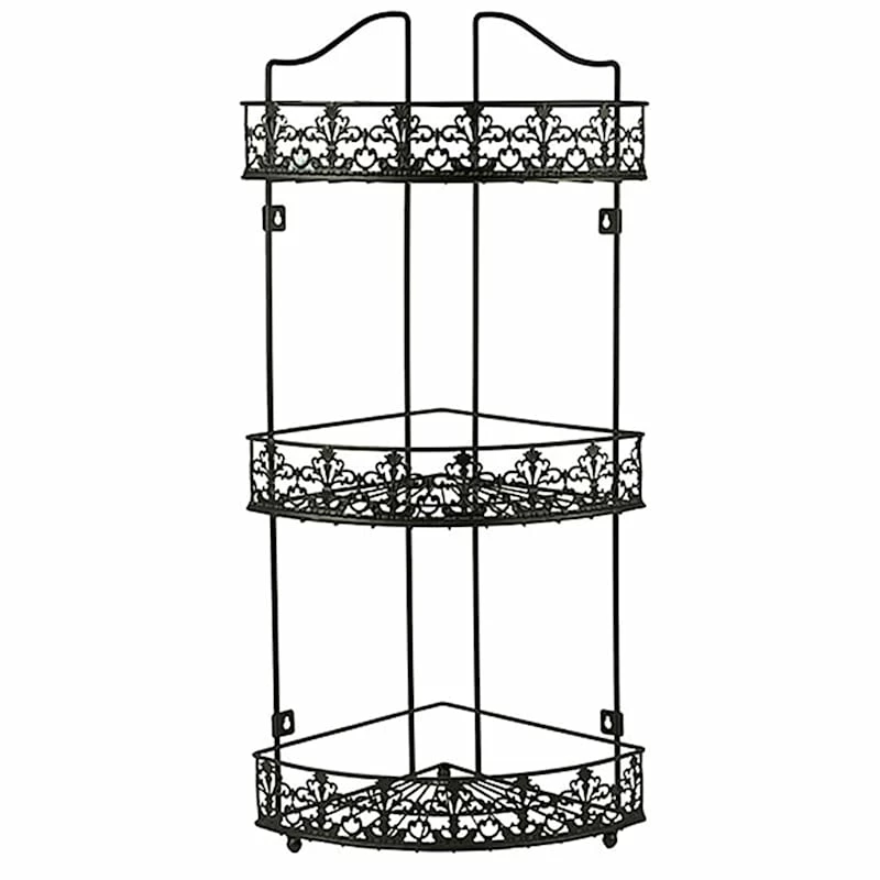 3-Tier Bronze Metal Corner Rack 1 3-Tier Bronze Metal Corner Rack
