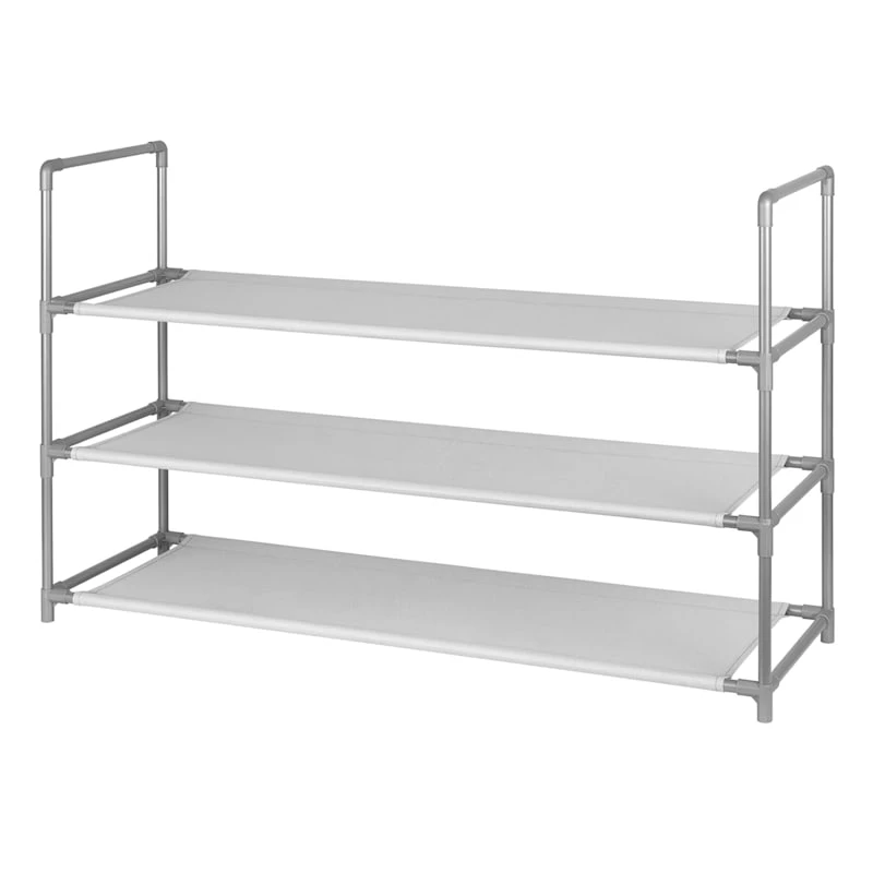 3-Tier Grey Fabric Standing Shoe Rack 1 3-Tier Grey Fabric Standing Shoe Rack