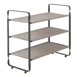 3-Tier Heavy Duty Shoe Rack, Grey