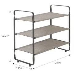 3-Tier Heavy Duty Shoe Rack, Grey 10 3-Tier Heavy Duty Shoe Rack, Grey -Storage Sales Store 3 tier heavy duty shoe rack grey 4