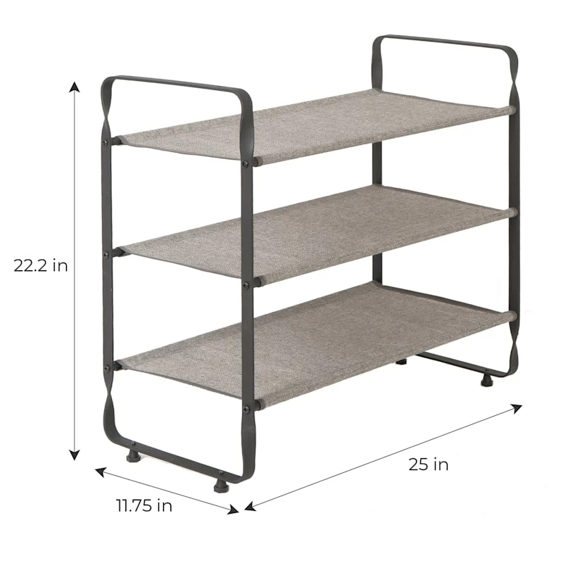 3-Tier Heavy Duty Shoe Rack, Grey 5 3-Tier Heavy Duty Shoe Rack, Grey - Image 5