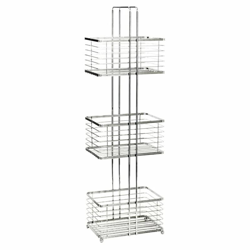 3-Tier Manhattan Grey Metal Wire Storage Stand 1 3-Tier Manhattan Grey Metal Wire Storage Stand