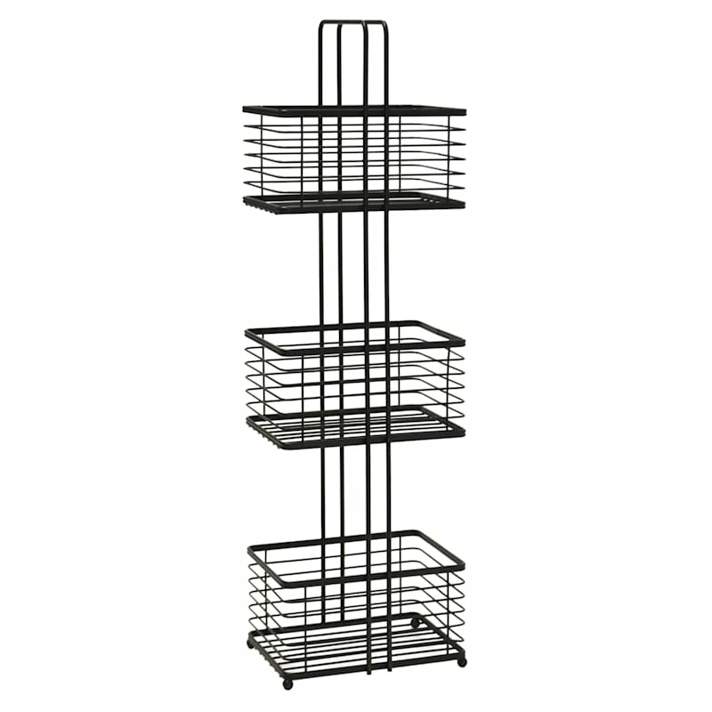 3-Tier Manhattan Matte Black Wire Storage Stand 1 3-Tier Manhattan Matte Black Wire Storage Stand