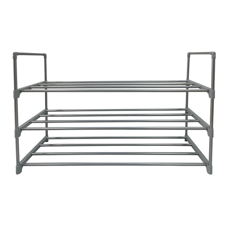 3-Tier Metal Shoe Rack, Grey 1 3-Tier Metal Shoe Rack, Grey