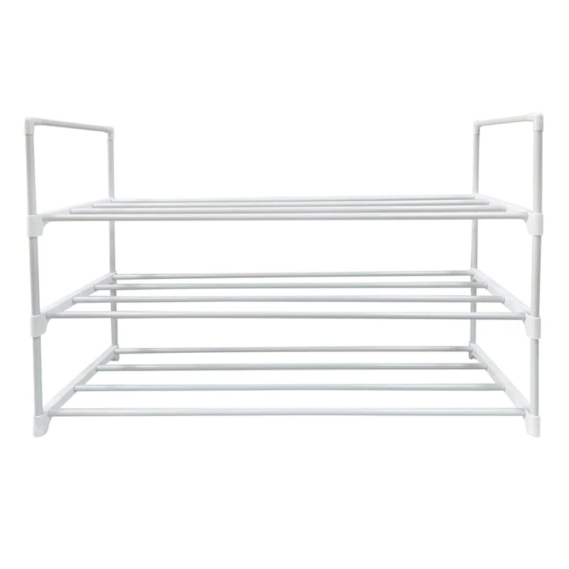 3-Tier Metal Shoe Rack, White 1 3-Tier Metal Shoe Rack, White