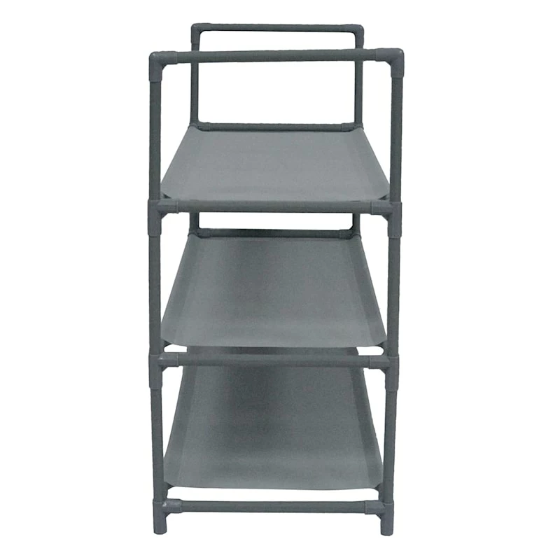 3-Tier Multi-Use Stackable Shoe Rack, Grey 3 3-Tier Multi-Use Stackable Shoe Rack, Grey - Image 3
