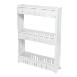 3-Tier Slim Rolling Organizer, White