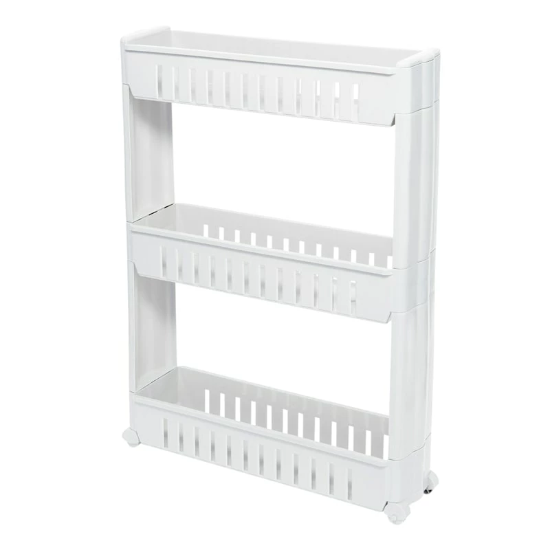 3-Tier Slim Rolling Organizer, White 1 3-Tier Slim Rolling Organizer, White