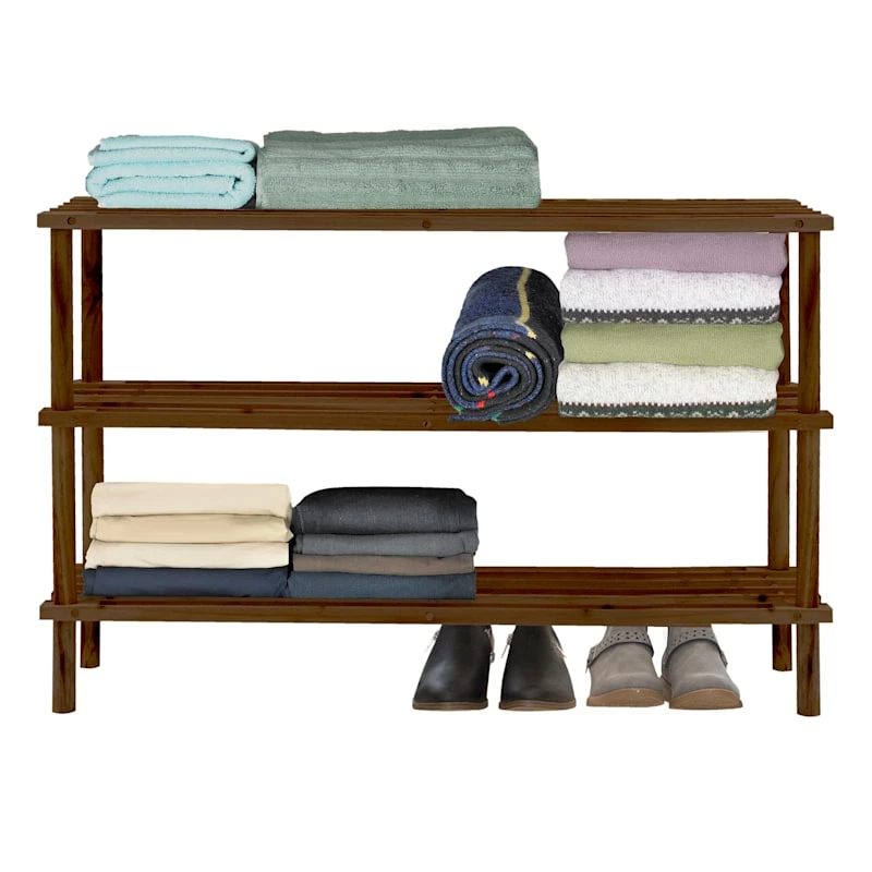 3-Tier Wood Shoe Rack Espresso 2 3-Tier Wood Shoe Rack Espresso - Image 2