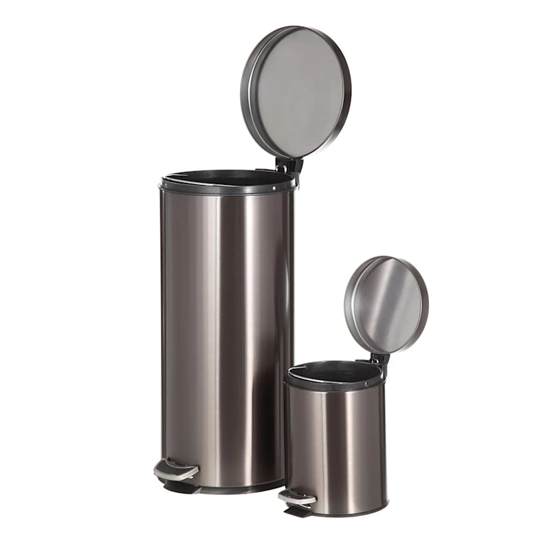 30l Black Stainless Steel Trash Can With Bonus 5l Bin 5 30l Black Stainless Steel Trash Can With Bonus 5l Bin - Image 5