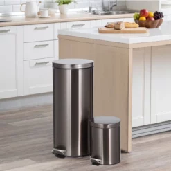 30l Black Stainless Steel Trash Can With Bonus 5l Bin 11 30l Black Stainless Steel Trash Can With Bonus 5l Bin -Storage Sales Store 30l black stainless steel trash can with bonus 5l bin 5