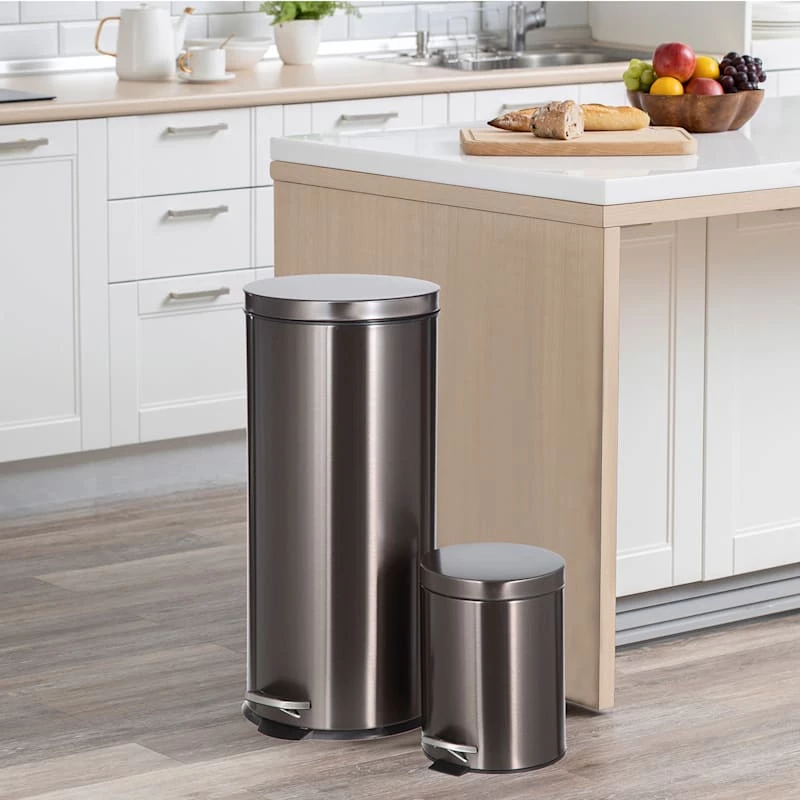 30l Black Stainless Steel Trash Can With Bonus 5l Bin 6 30l Black Stainless Steel Trash Can With Bonus 5l Bin - Image 6