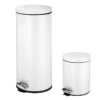 30l Round White Stainless Steel Trash Bin With Bonus 5l Bin