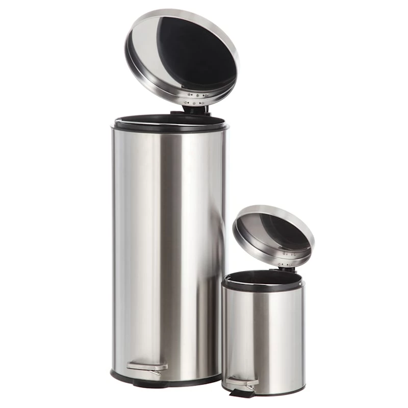 30l Stainless Steel Trash Can With Bonus 5l Trash Bin 2 30l Stainless Steel Trash Can With Bonus 5l Trash Bin - Image 2