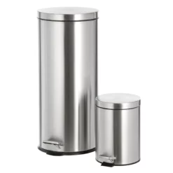 30l Stainless Steel Trash Can With Bonus 5l Trash Bin